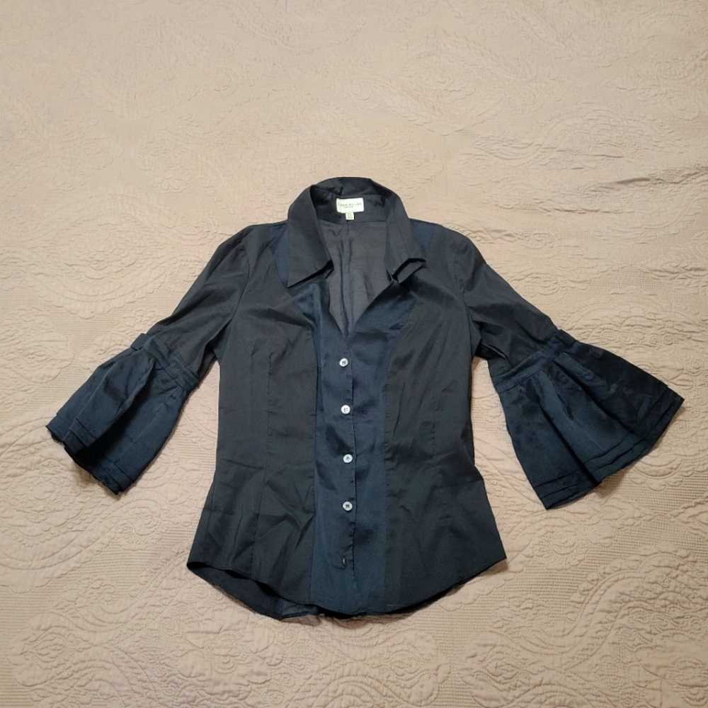 Karen Millen black silk blouse
